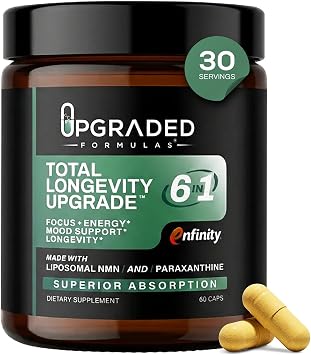 Upgraded Formulas Total Longevity Upgrade 6-in-1 NMN Supplement, 60 Caps