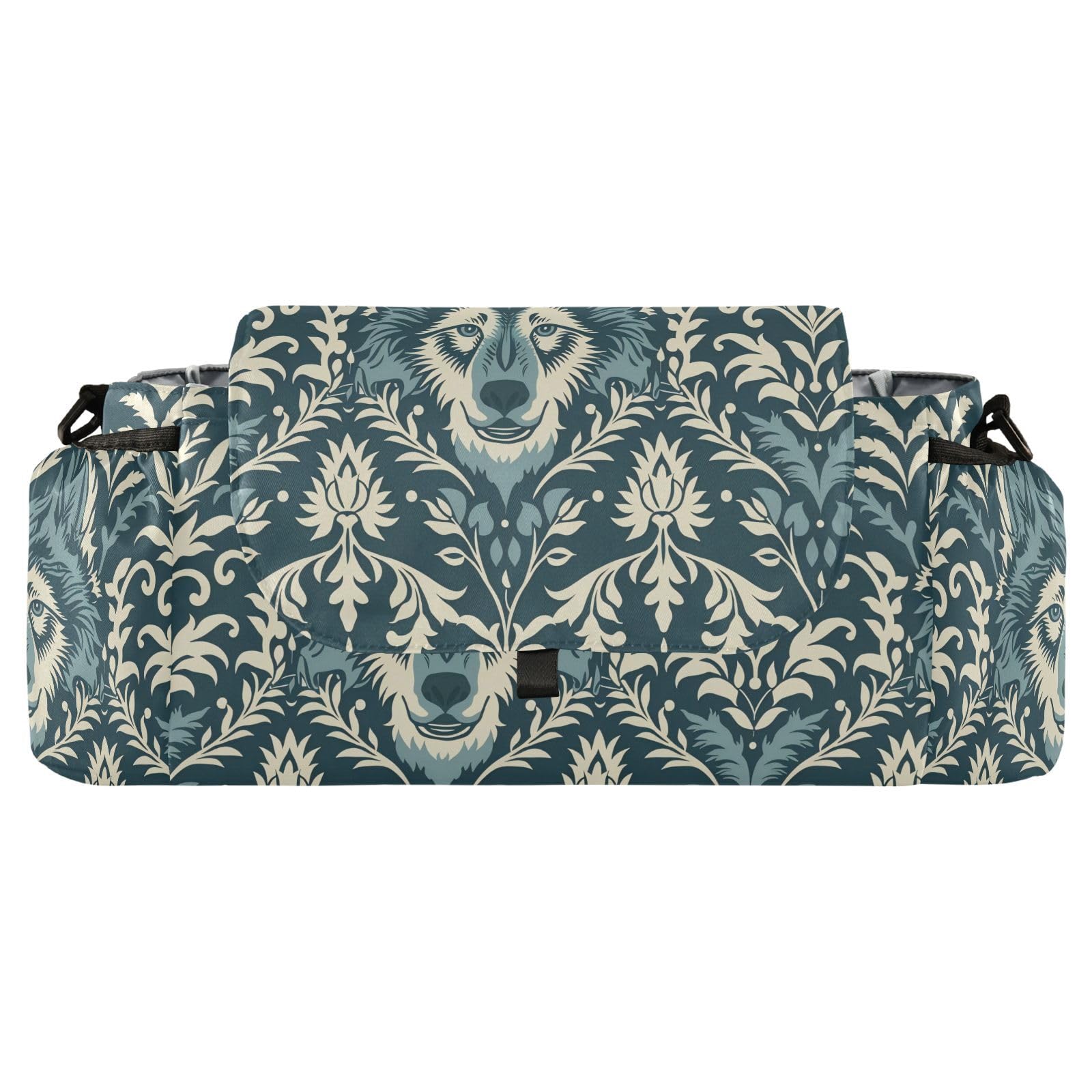 miaozhen William Morris Style Design Wolf Teal car stroller organizer stroller caddy organizer parent console gancho para carriola accesorios para stroller