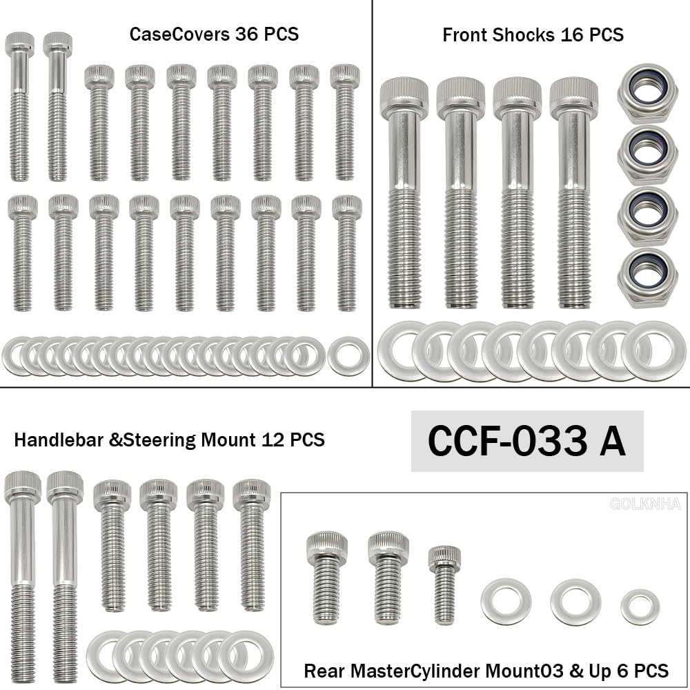 532 PCS Polished 304 Stainless Steel ATV Bolt Screw Kit for Yamaha Blaster 200 YFS200 1988-2006