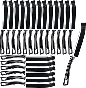 AcceLeah 20Pcs Crevice Cleaning Brushes, Hard Bristle for Dead Corners | Hard bristle crevice brushes with alloy handle, great for cleaning stubborn dead corners in bathrooms and kitchens.