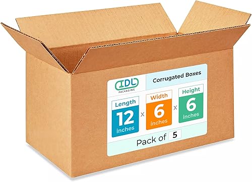Miniatura 542 de Cajas para envío IDL Packaging - B-1266-5 de cartón corrugado, tamaño pequeño, de 12 pulgadas de largo x 6 pulgadas de ancho x 6 pulgadas de alto
