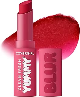 COVERGIRL Clean Fresh Yummy Blur Lipstick, Blurring Effect, Matte Lip Color, Sweet Pomergranate Flavored, Vegan Formula - 160 Can't Remem-blur (Fuchsia Pink)