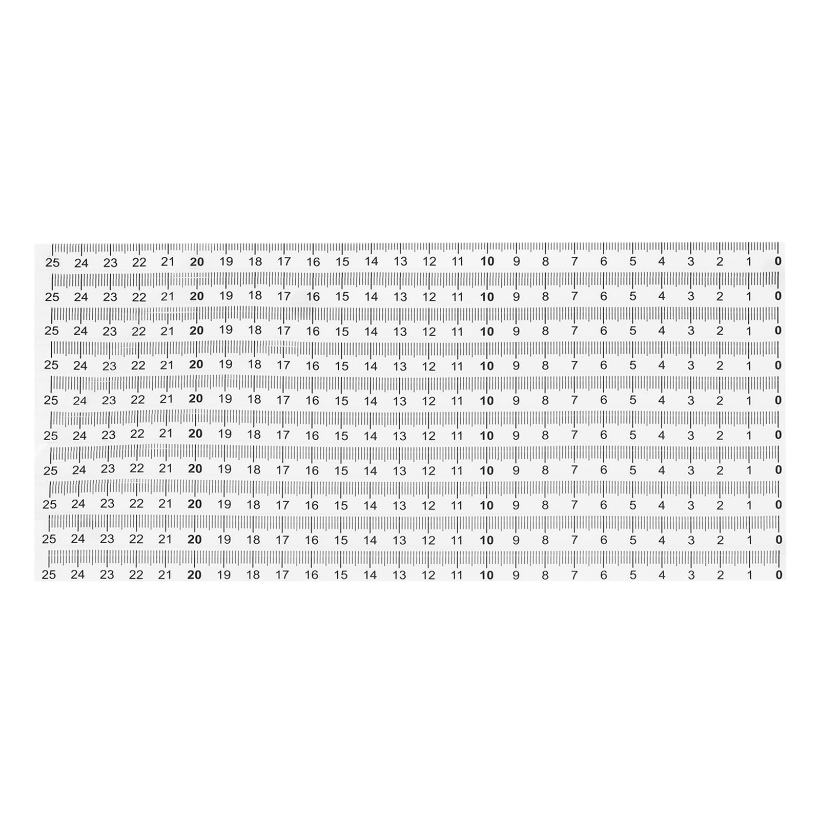PATIKIL Regla Adhesiva, Pack de 10 Cintas Métricas de 25cm con Adhesivo en la Parte Posterior, Cinta Adhesiva Impermeable para Banco de Trabajo, Máquina de Coser, Transparente