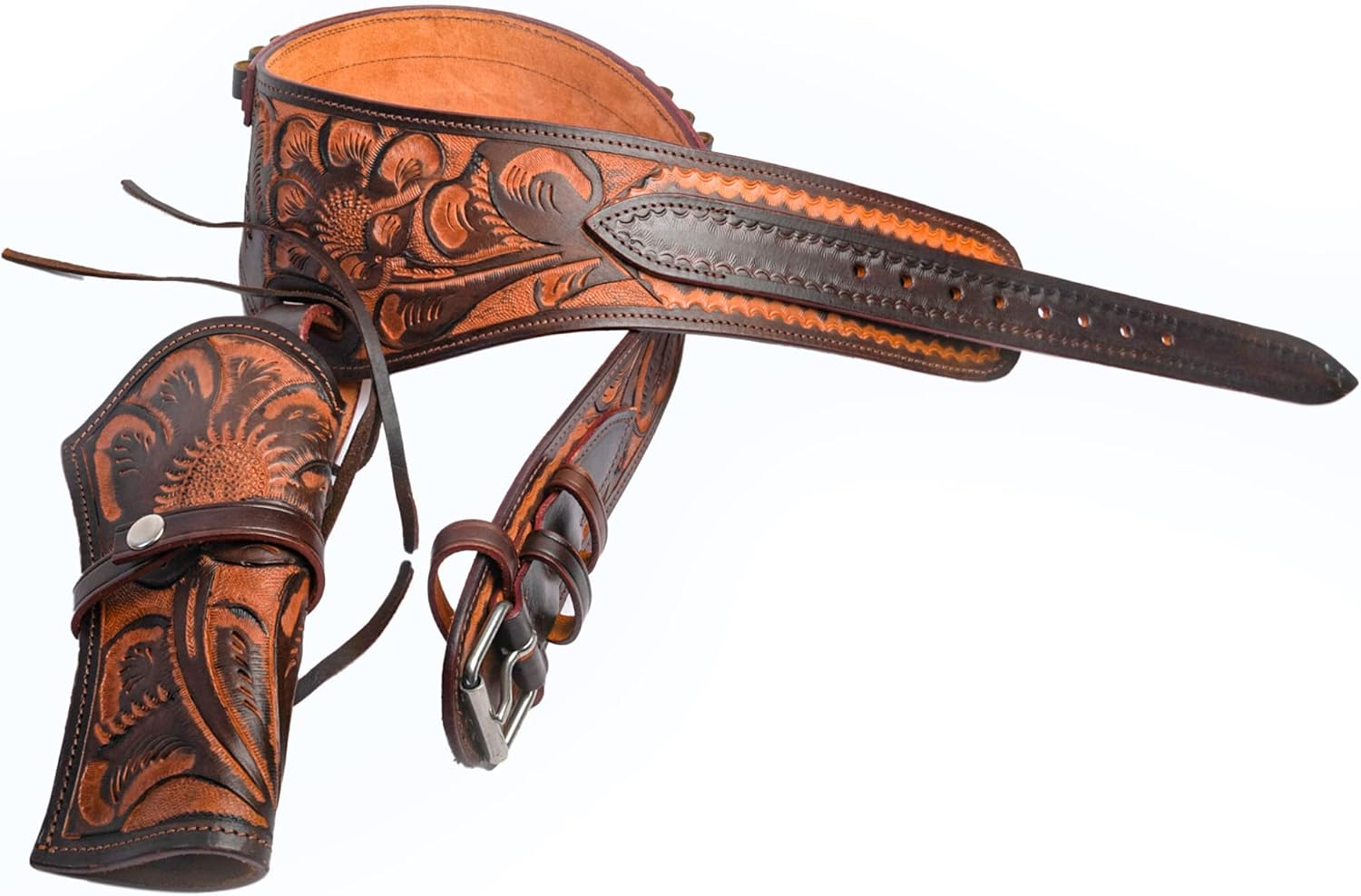 Hulara Full Grain Buff Leather 22 Caliber Plain Western Holster Heritage Rough Rider 22 Holster Western Gun Belt Heritage 22 Holster Cowboy Holster Ruger Wrangler Holster 22 Revolver Holster