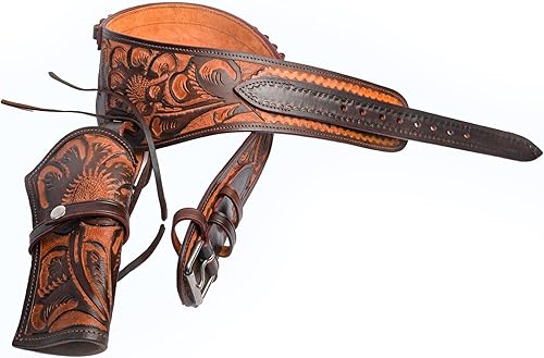 Miniatura 4 de Hulara Western Gun Holster .45 Auto .45 ACP 4445 Funda de vaquero para revólver Funda de cuero pulido de grano completo con cinturón para hombres