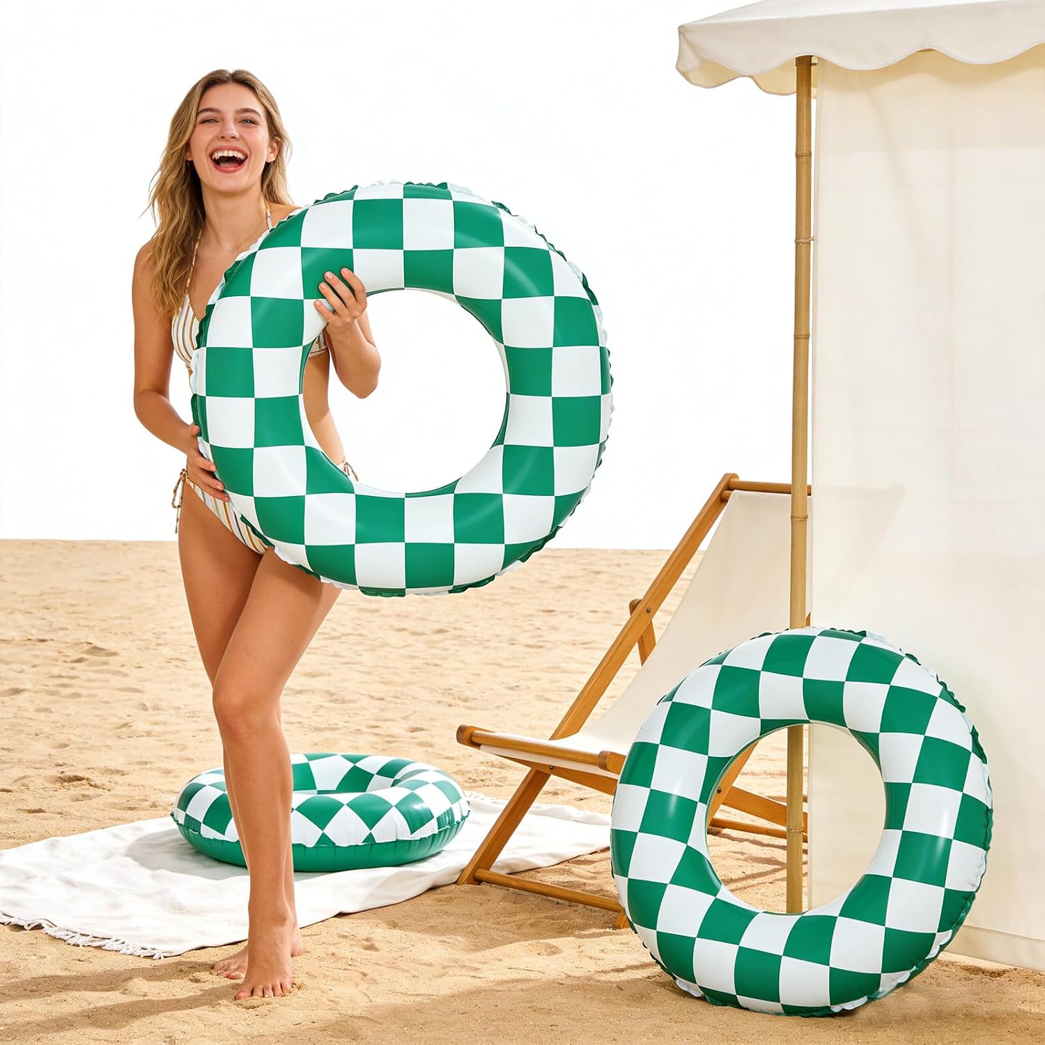 4 Pack Inflatable Pool Float for Adult,Pool Inner Tubes -32 inch Premium Swim Ring Pool Tubes Vinyl Flotation Pool Floats for The Beach, Party, Vacation, Pool Party