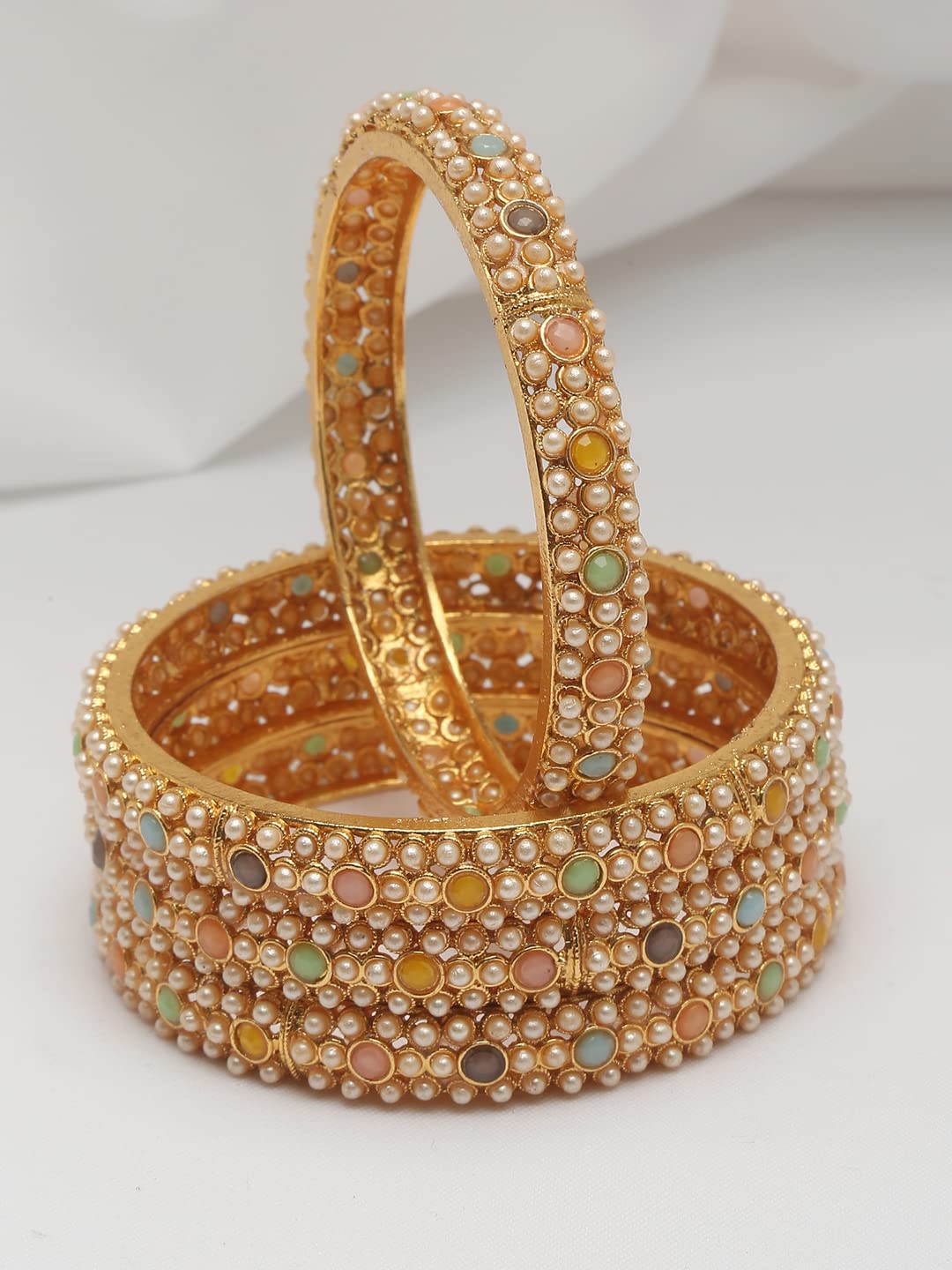 Plated Traditional Bangle Set of 4 (13807b_2.4)