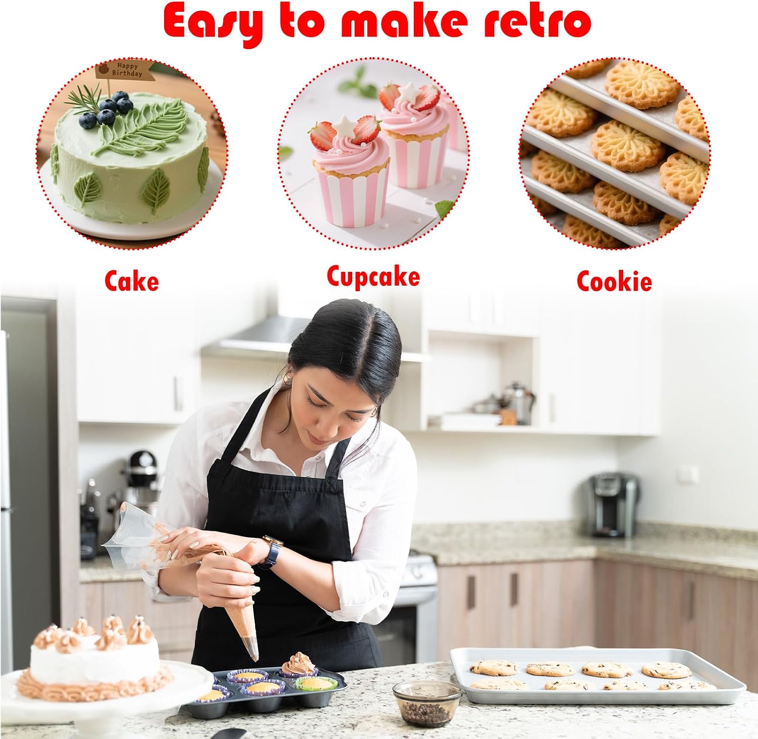 3Pcs Piping Tips Set For Cake Decorating, Stainless Steel Icing Piping Nozzles Cake Decorating Tips Baking Tools For Cookies Cupcake Decorating Kit image 3