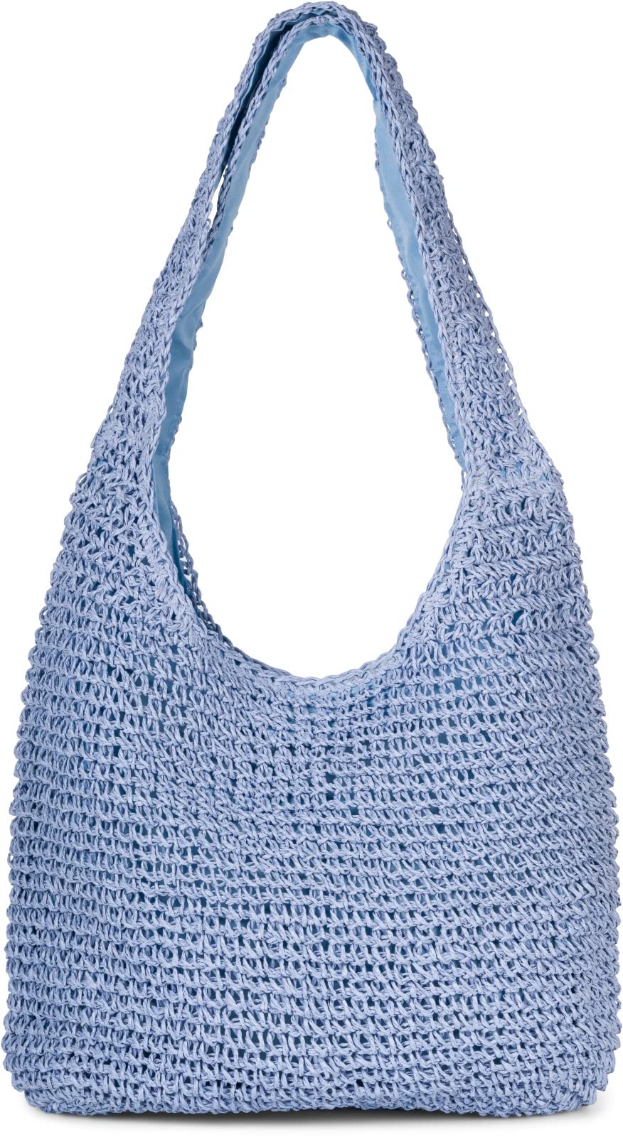 styleBREAKER Damen Beuteltasche Papierstroh Flecht