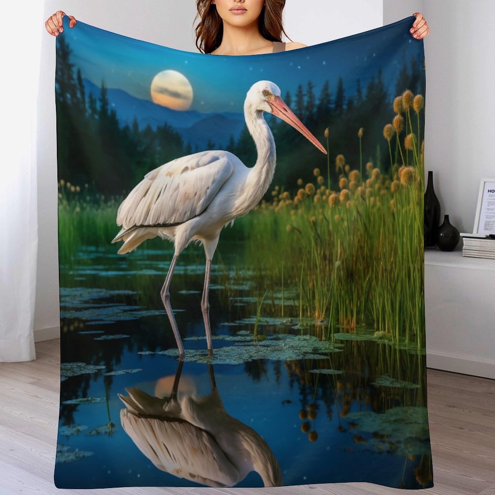 Couverture polaire en cigogne légère finies les soirées froides sur votre canapé