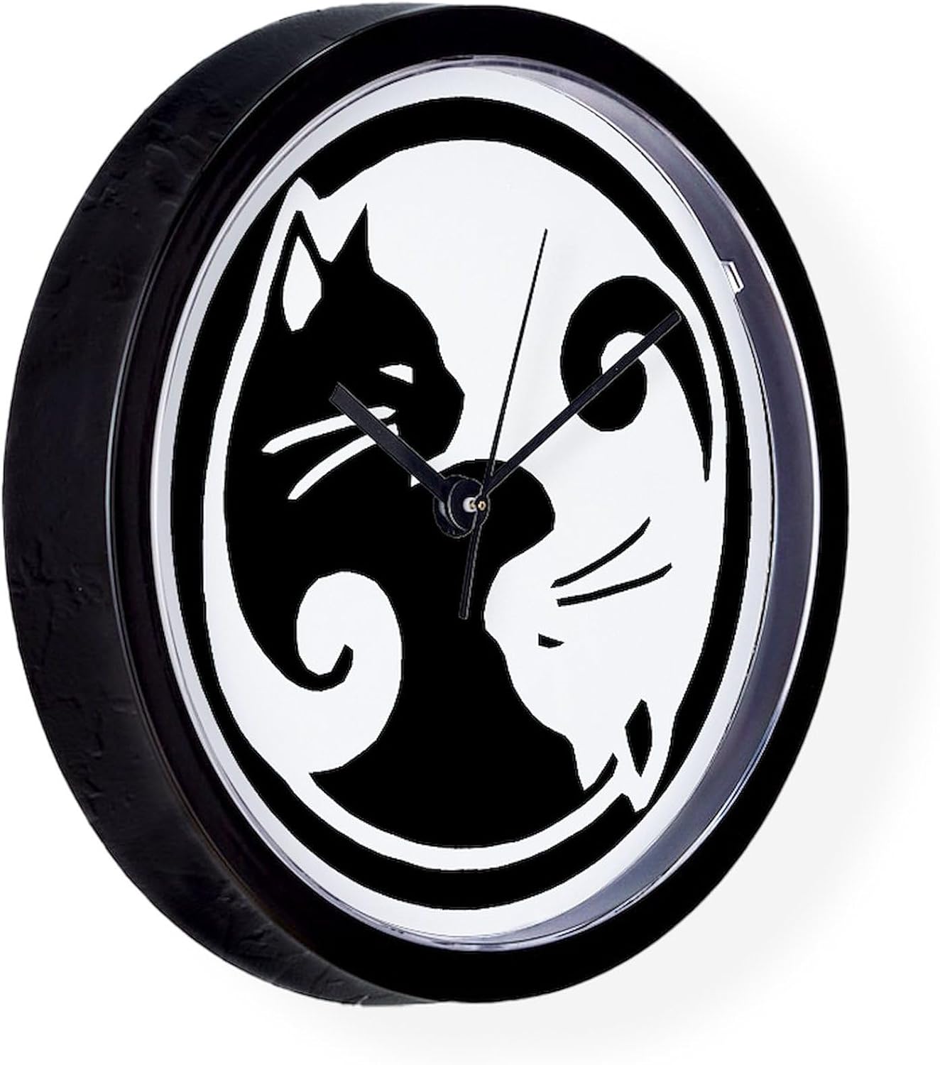 CafePress Yin Yang Cat 10" Wall Clock for Livingroom, Kitchen, or Office