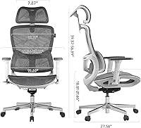 Vista 2 de Hbada E2 Ergonomic Office Chair, Big and Tall Mesh Office Chair with 6-Way Dynamic Lumbar Support, 3D Adjustable Armrests, 3D Adjustable Headrest