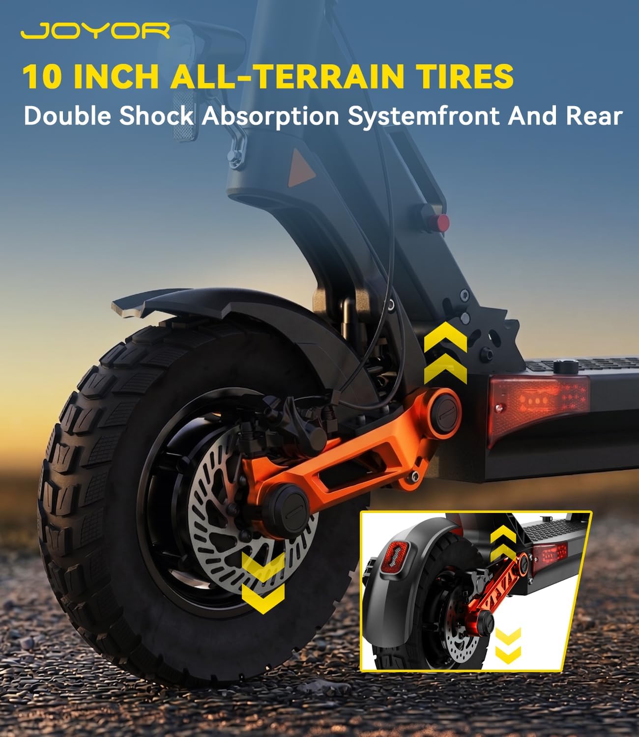 JOYOR S5/S10-S/T10 Electric Scooters Adults,Foldable E-Scooter,1200W-3000W Motor,Disc/Hydraulic Brakes,31-44 MPH Top Speed,34-48 Miles Range,10" All-Terrain Tires for Commuting & Outdoor Riding