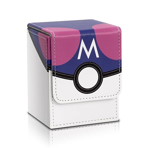 Collectible Trading Card Cases, Card Deck Box Storage Box Case Magnetic Deck Box Card Holder ，Can hold around 100 cards (Pink -Blue-White) - Pink -Blue-White