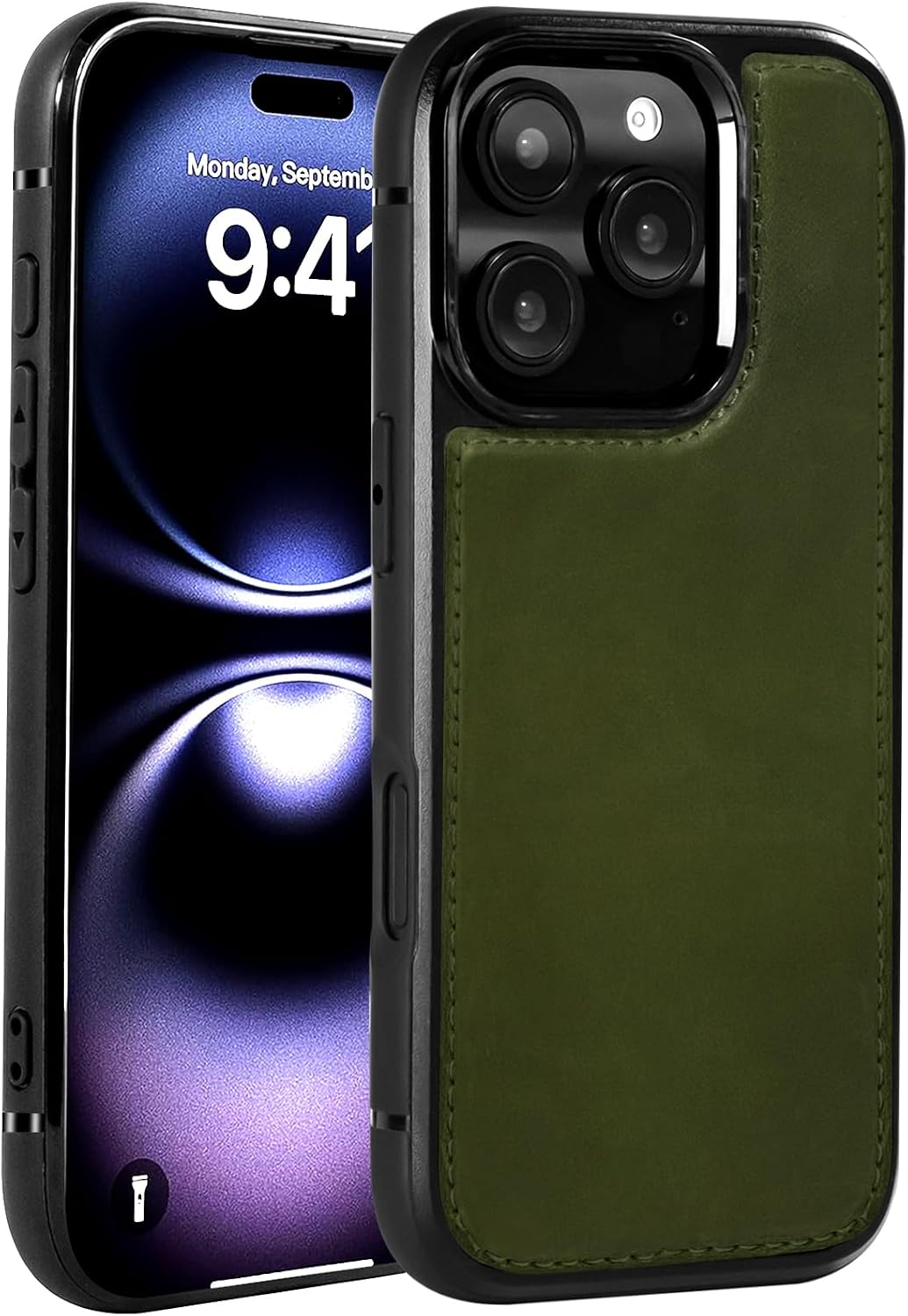 Leather Case for iPhone 16 Pro Compatible with Magsafe for Men & Women