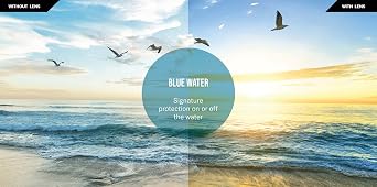 Revo Sunglasses Hank: Polarized Lens Filters UV, Eco-Friendly Aviator Frame, Black Frame with Blue Water Lens