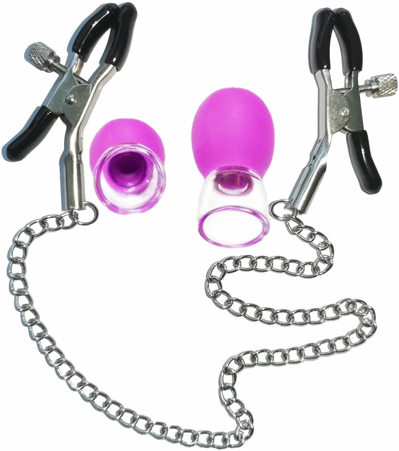 VZL Adjustable Metal Nipple Clamps Necklace Entertainment Chain Clip for Women Man Non-Piercing Nipplerings Clip On Nipple Rings