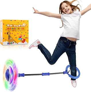 Ankle Skip Ball for Kids, Girls Toys Age 5 6 7 8 9 10 Years, Birthday Gift for Girls and Boys, Foldable Colorful Flash Wheel Skip Ball, Sports Fitness Toys for Kids & Adults