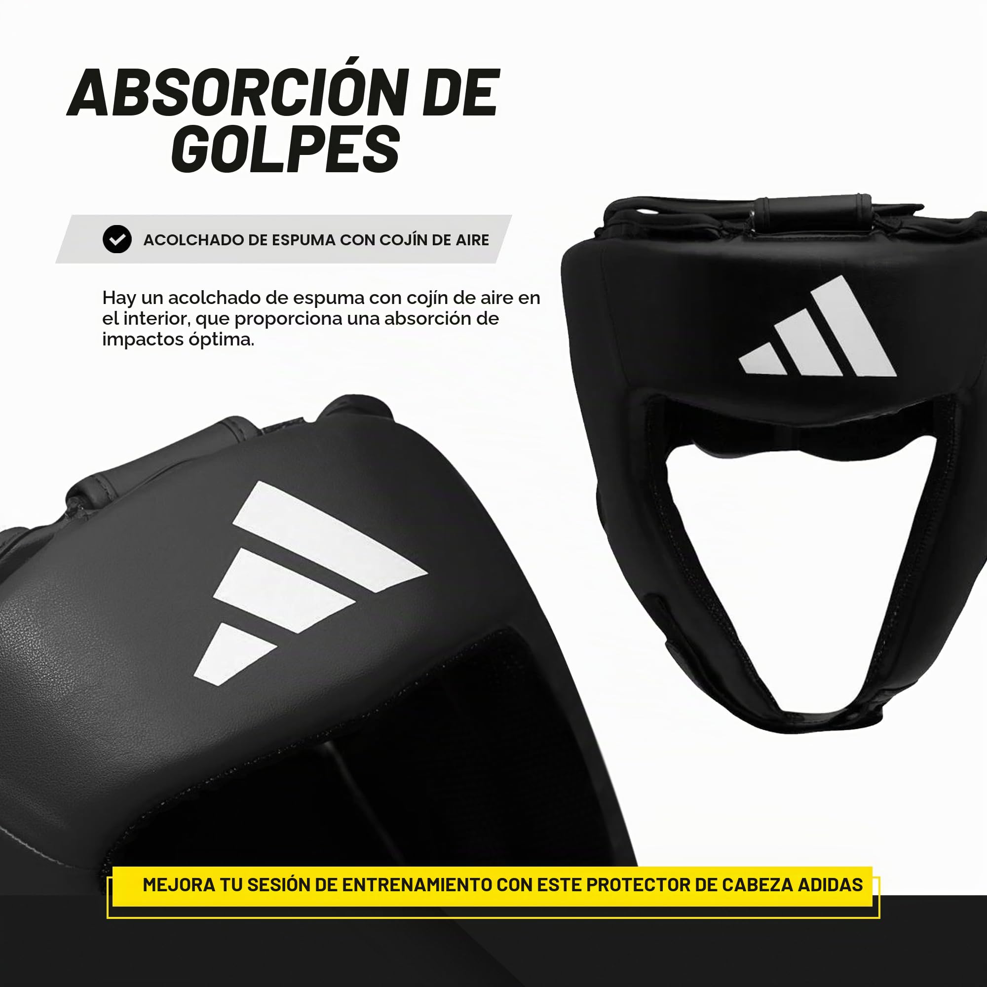adidas Protector de Cabeza Hybrid 50 – Modelo básico para Boxeo y Otras Artes Marciales – Negro