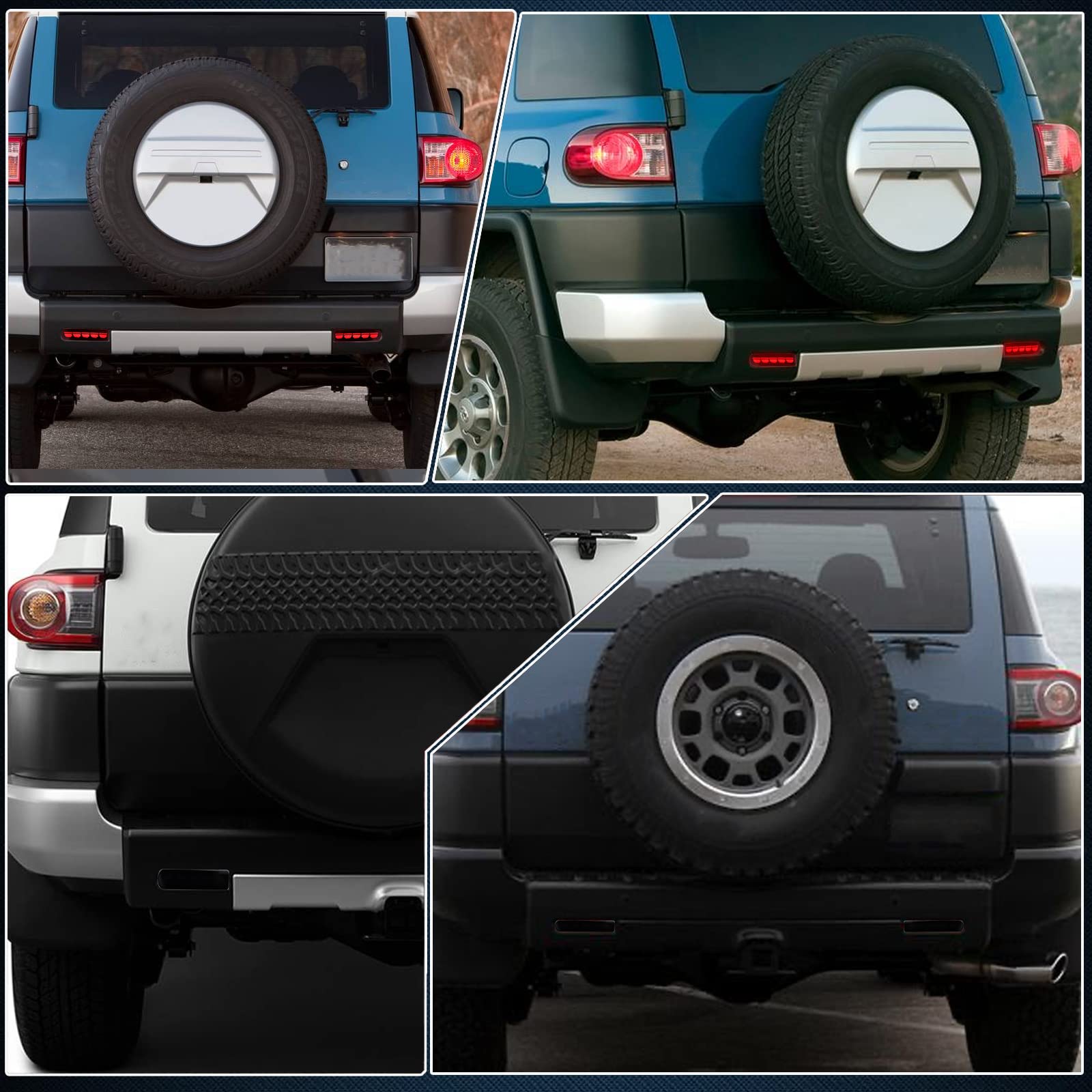 Amazon | GEEGEETOP レッドレンズ LED リアリフレクター バンパー