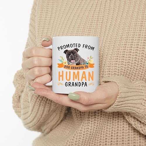 Miniatura 3 de Lovesout Promoted from Brindle American Bully Dog Grandpa to Human Grandpa - Taza de café de cerámica blanca de 11 onzas