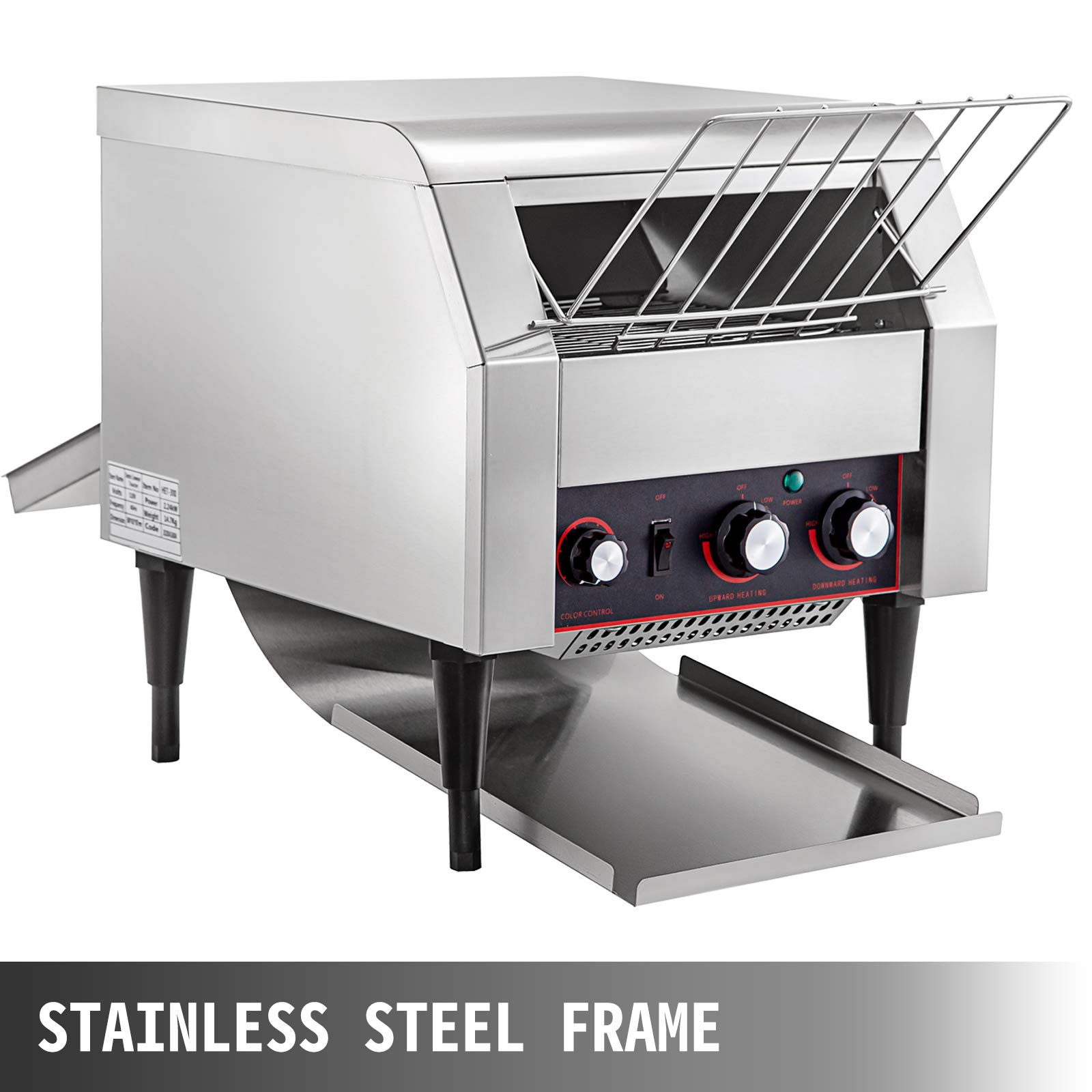 VEVOR 450 Slices/Hour Commercial Conveyor Toaster,2600W Stainless Steel
