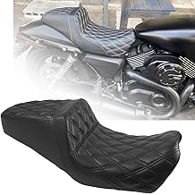NANSENJPMP Two-Up Seat for harley Street 750/500, Stepped Driver &amp; Passenger Seat Cushion XG750 500 2015-2020 / Black Line