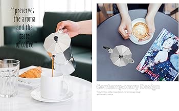 Amazon.com: J&V TEXTILES Stovetop Espresso and Coffee Maker, Moka Amazon.com: J&V TEXTILES Stovetop Espresso and Coffee Maker, Moka