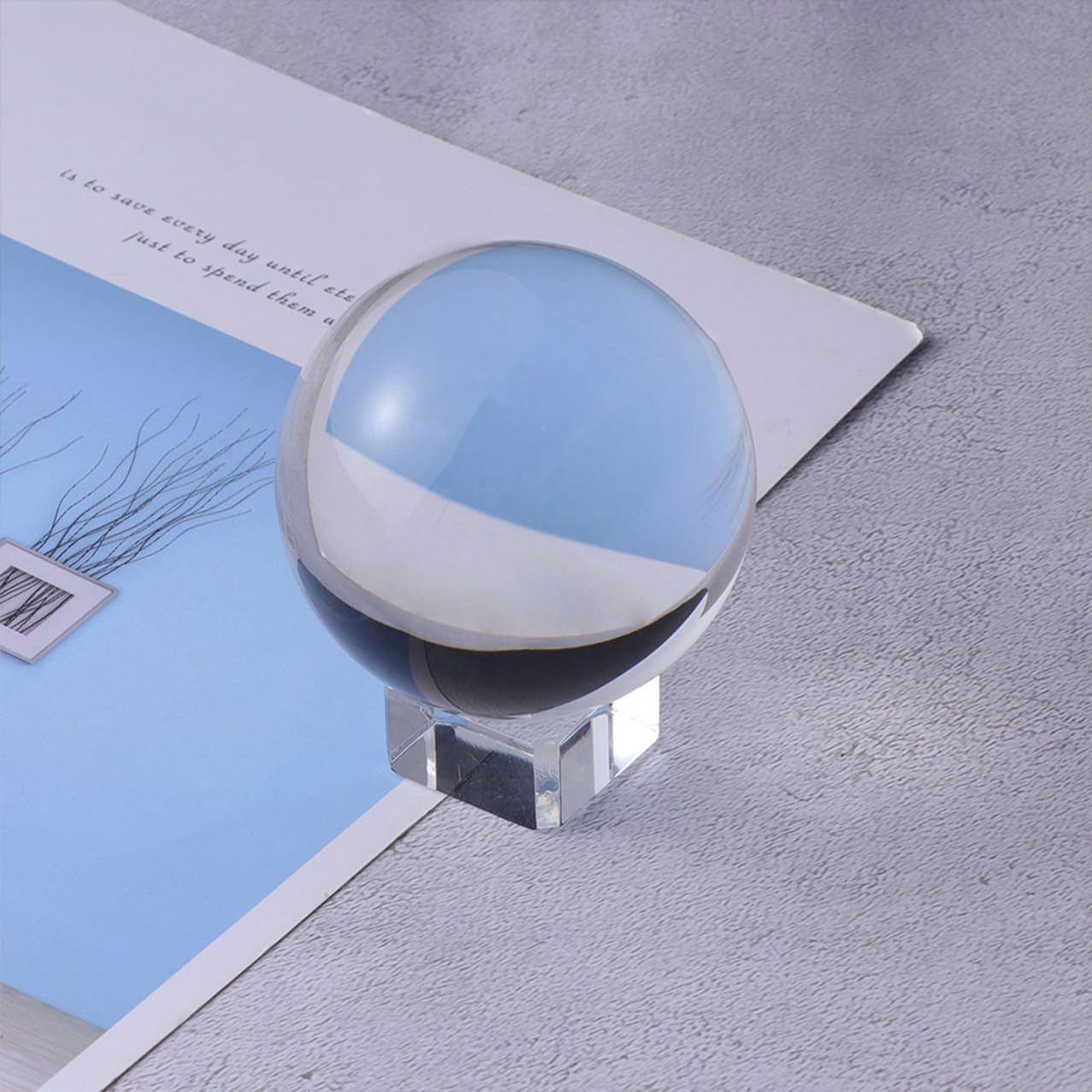 Crystal Ball Ornament Base Box Decorative Ball for Feng Shui Meditation Photo Prop