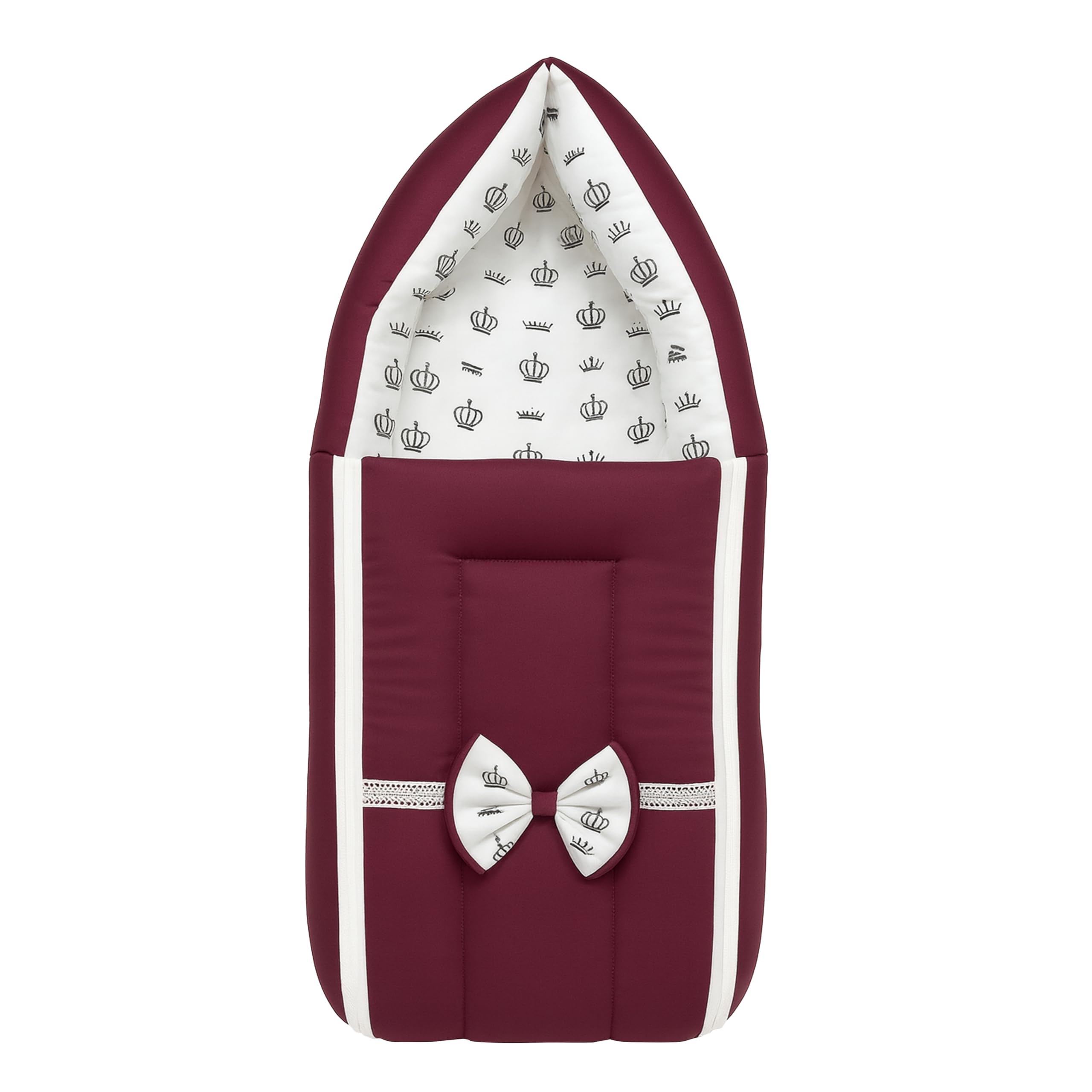 3 in 1 Baby Sleeping Bag & Carry Nest | Pure Cotton Bedding Set for Infants & New Born Baby | Portable/Travel & Skin Friendly | 0-6 Months (Red Wine)-image-2