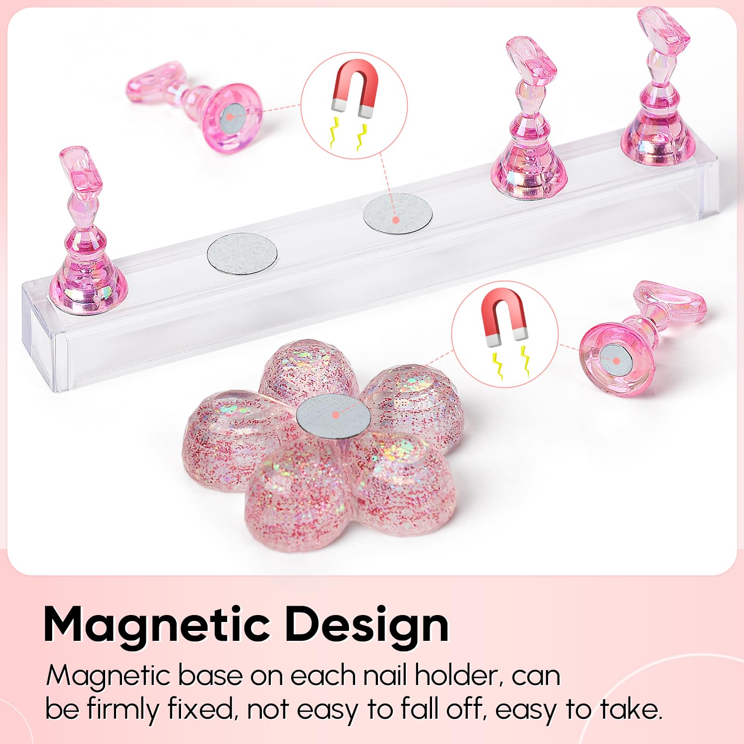 AIMEILI Nail Stand for Press On Nails Fake Nail Holder for Painting Nails Solid Acrylic Nail Display Stand for Nail Practice with Reusable Putty for DIY Nail Art - Image 2