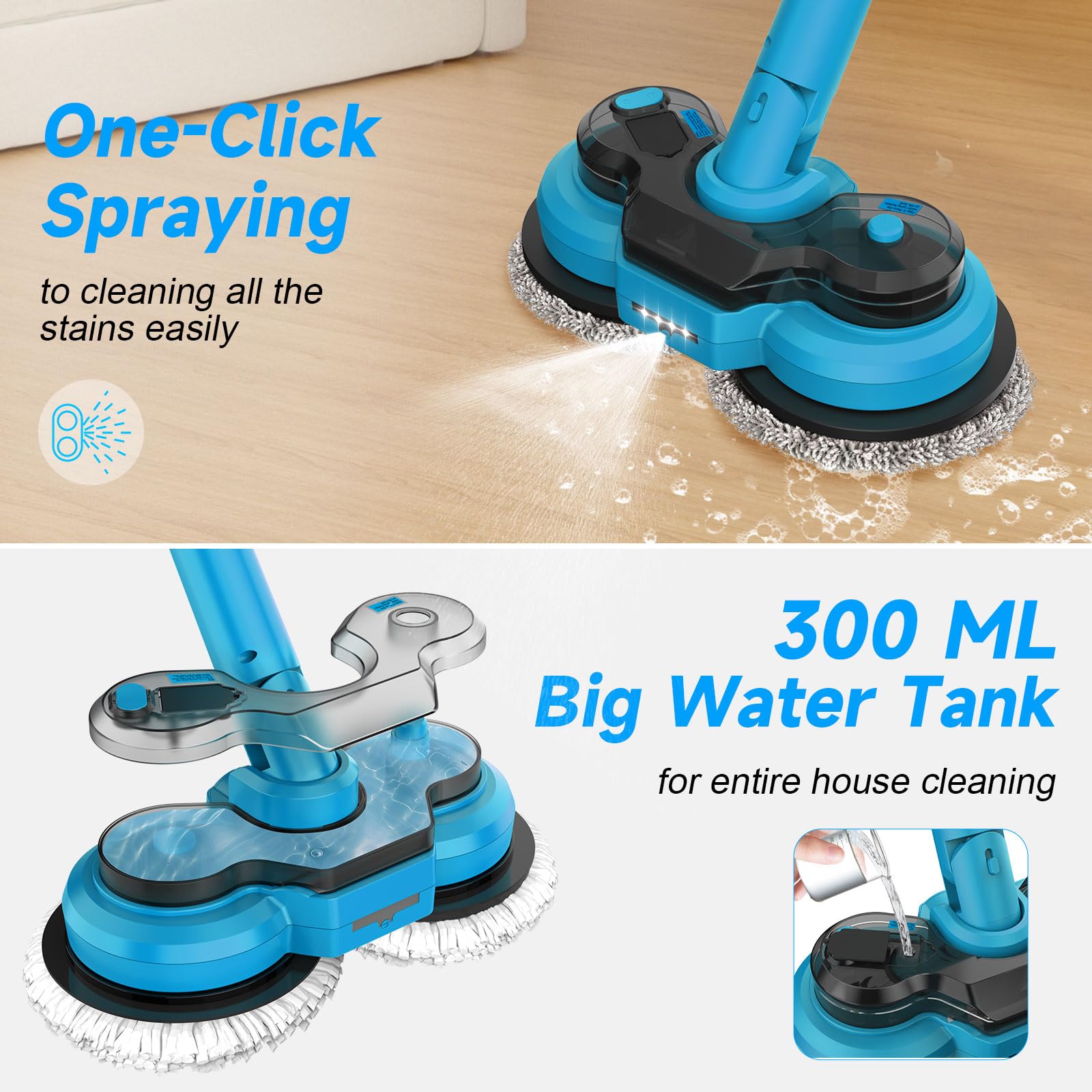 Cepillo Limpieza hogar, 8 in 1 Cepillo electrico Limpieza hogar Cleaning Brush para baño, Tina, Cocina, Piso