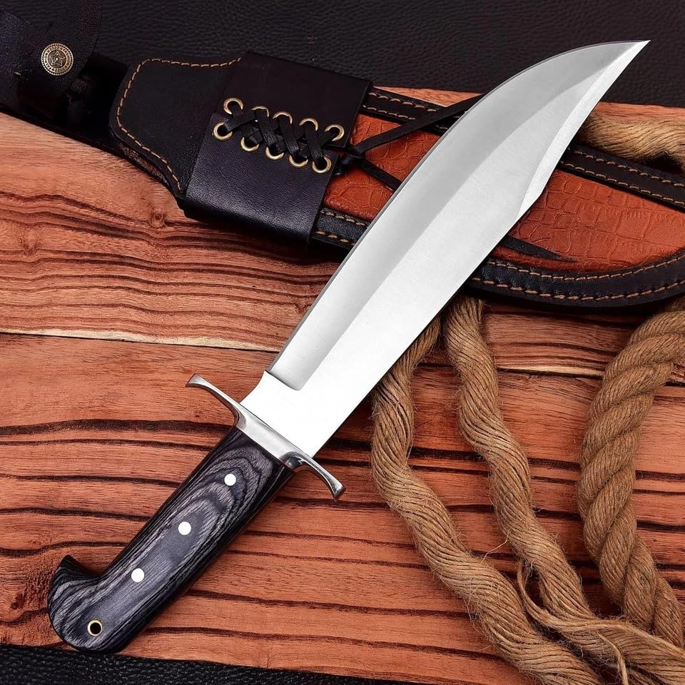 Novahaven Cuchillo Bowie de Acero D2, Hoja Fija de 15 Pulgadas | Full Tang