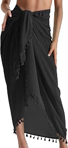 Eicolorte Sarong Cover Up Womens Beach Cover Up Bikini Bathing Suit Swimsuit Scarf Swimwear Coverup Sarong Wraps for Women
