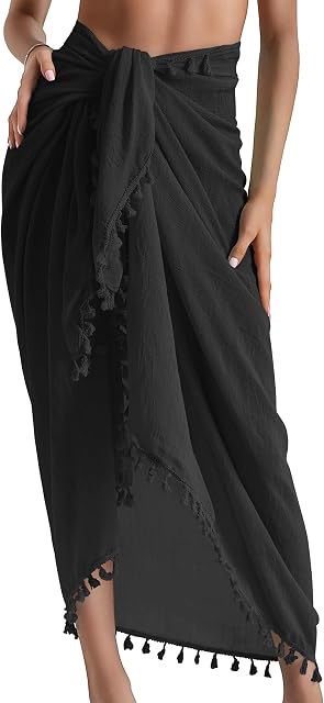 Eicolorte Sarong Cover Up Womens Beach Cover Up Bikini Bathing Suit Swimsuit Scarf Swimwear Coverup Sarong Wraps for Women