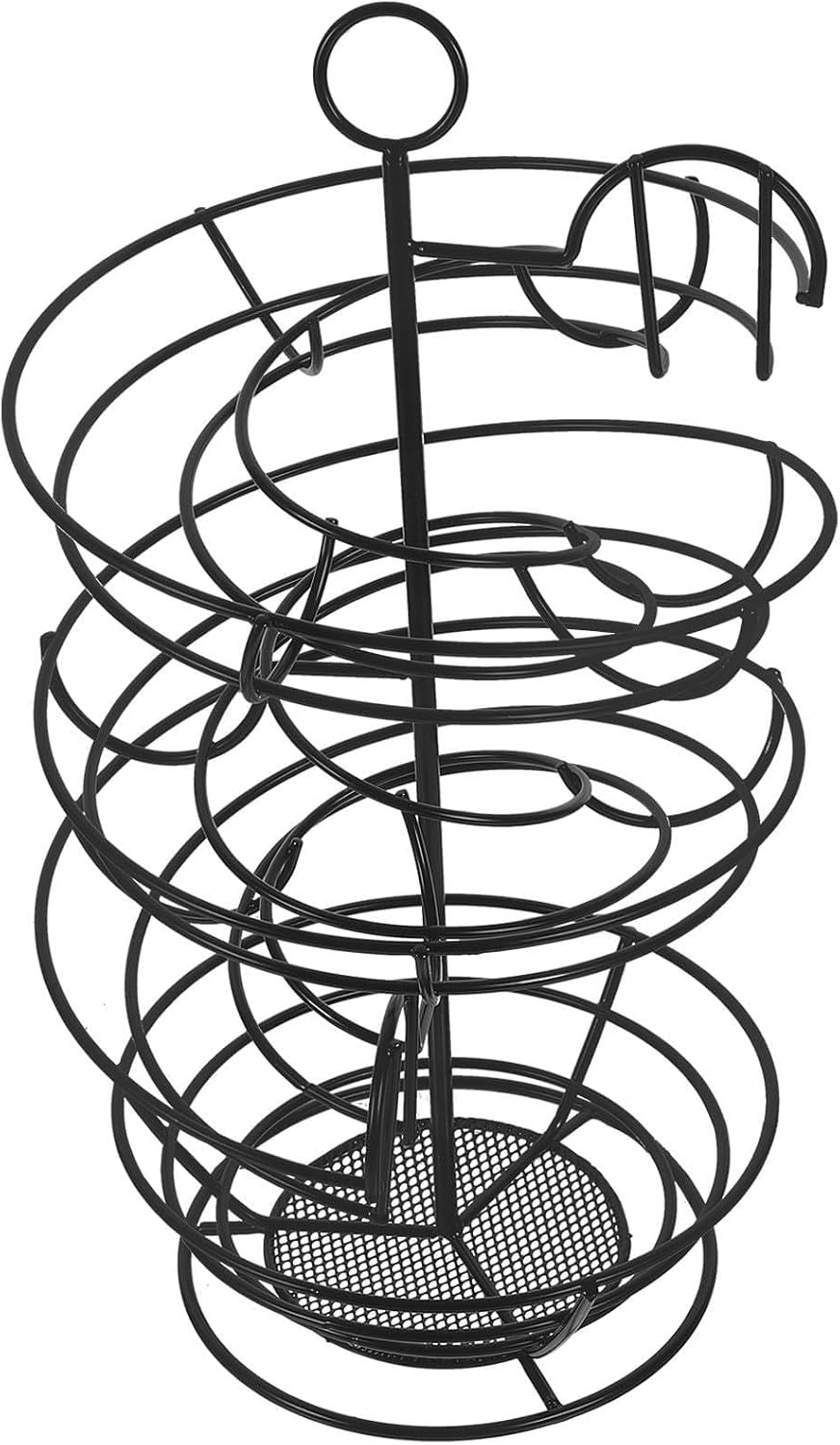 PRETYZOOM Multi-function Iron Egg Basket with Spiral Structure and Large Capacity, Space-saving Kitchen and Refrigerator Egg Storage Rack with Sturdy Mesh Wire Design
