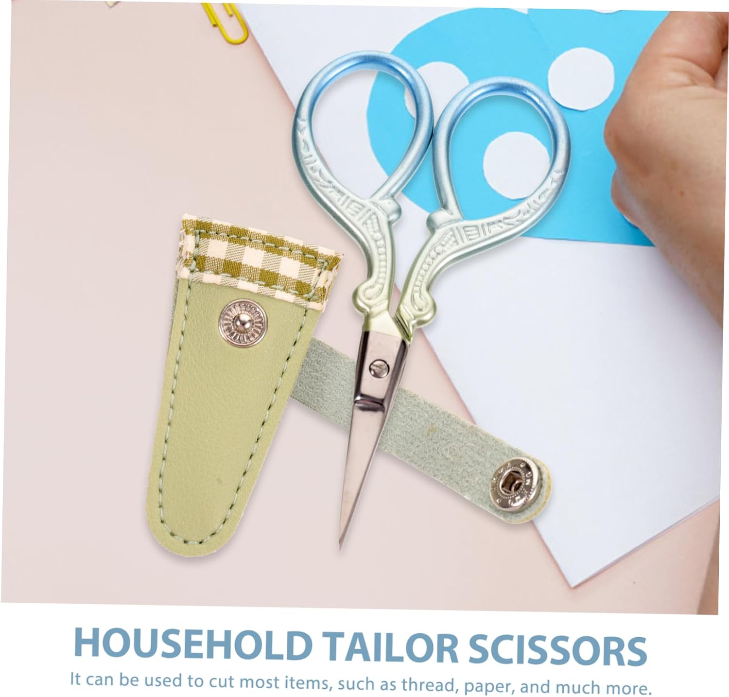 Gadpiparty Leather Scissor Cover Set Durable Sewing Tool with Protective Case for Crafting Embroidery and All-purpose Use Lightweight and Comfortable Design for Home and Diy Projects