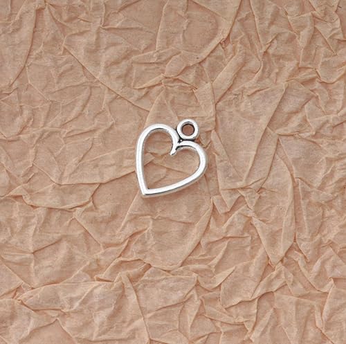 Miniatura 6 de Ruwado Juego de 50 dijes de corazón hueco para hacer joyas, 0.6 x 0.5 in, accesorios para proyectos de manualidades, decoración de árbol de Navidad,