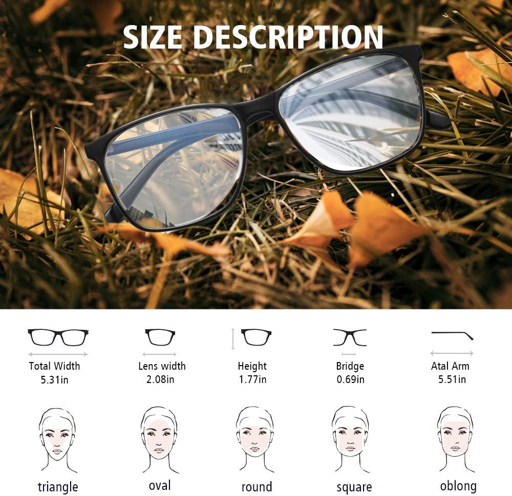 PengSer Blue Light Blocking Glasses Women/Men, Fashion Lightweight Frame Computer Eye Glasses Anti Eyestrain & UV Glare for Gaming & Reading, 2-Pack (Bean Flower & Clear)