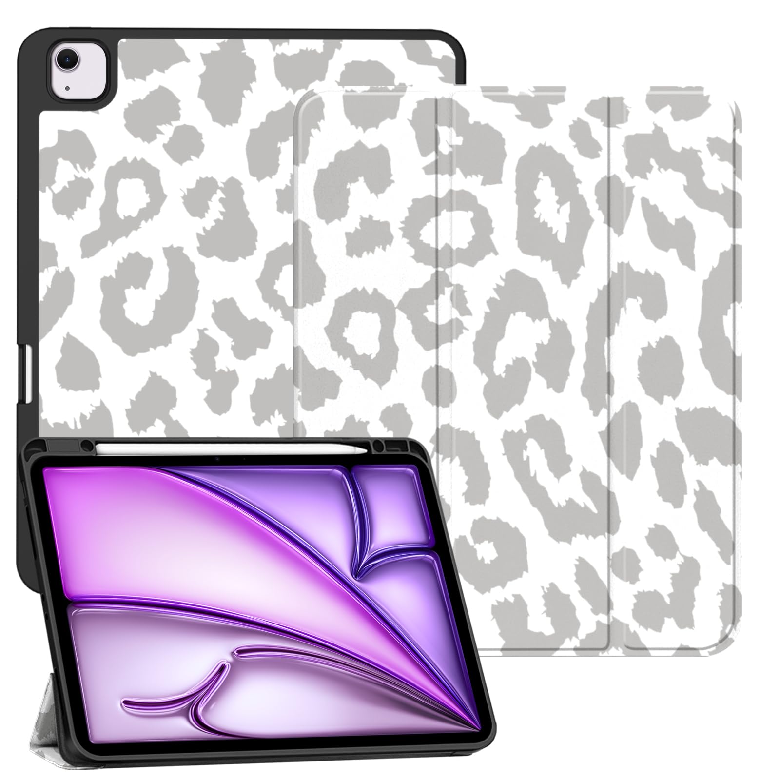 Deokke Compatible with iPad Air 13 Inch M3 2025/M2 2024 Case with Pencil Holder TPU Back Case Auto Sleep/Wake Cover with iPad Pencil Charging Cute