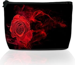 Bolsa de maquillaje abstracta de flores y hoj...