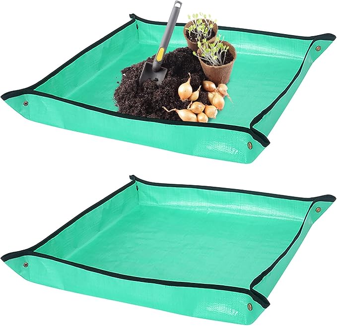 SUNYOK 2 Pcs Repotting Mat Plant Potting Mat Foldable Repotting Soil