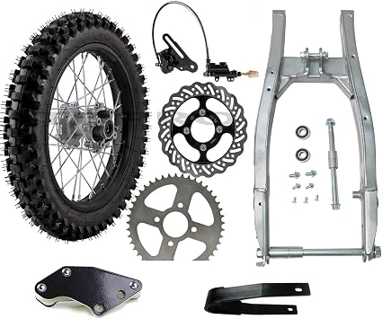 16" Rear Wheel 90/100-16 Tire and Rim with Disc Brake Assembly + Sprocket + Swing Arm Kit for Dirt Pit Bike Motocross Off Road Apollo Taotao SSR 125cc 150cc 200cc 250cc