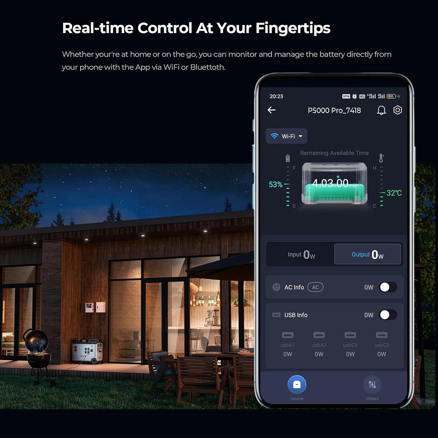 Smartphone screen displaying the OUKITEL P5000 Pro app interface