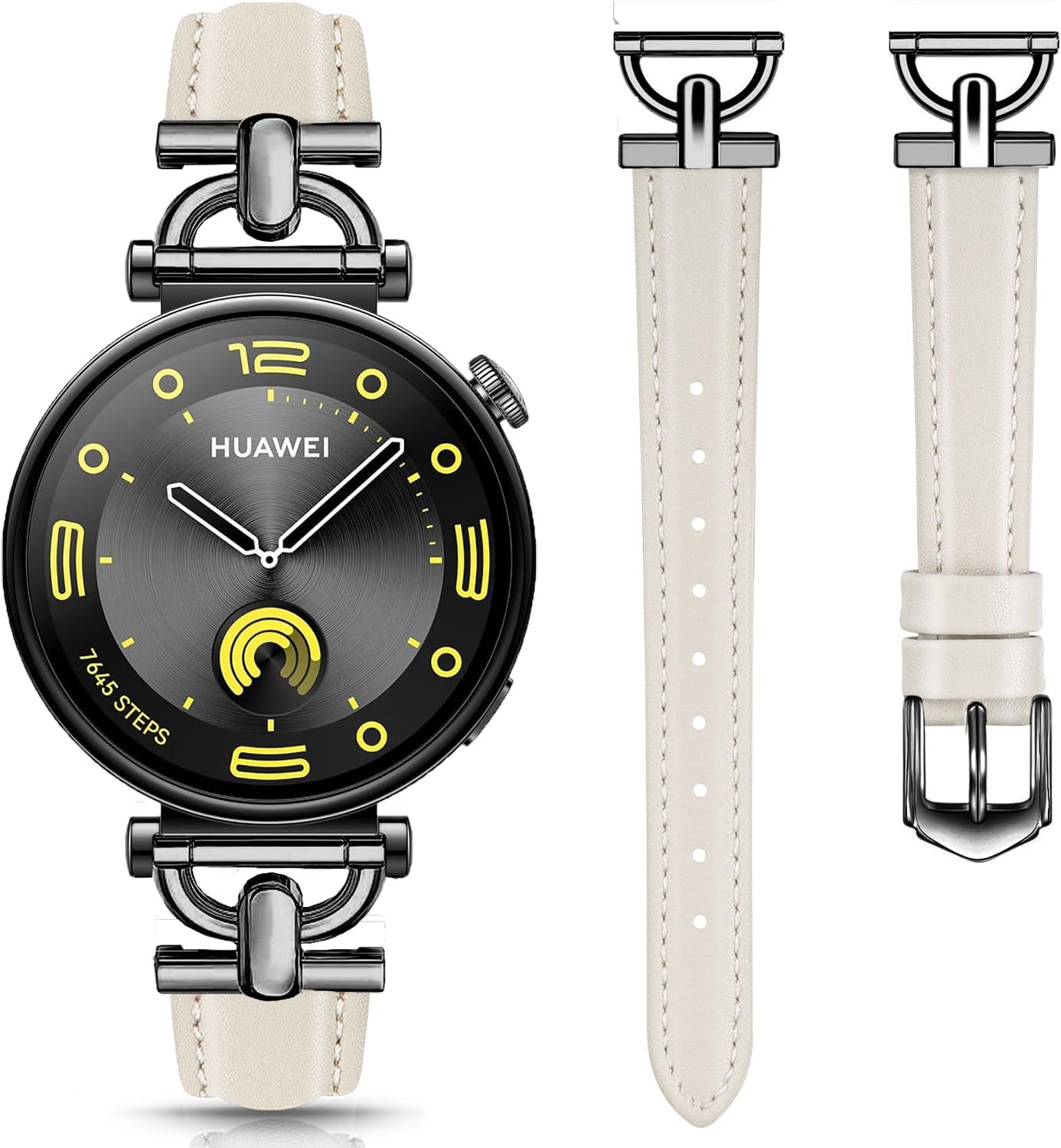 DEALELE Bands Compatible with Huawei Watch GT5 Pro 42mm / GT5 41mm / GT4 41mm / Garmin Venu 3S / Forerunner 265S / 255S / Fossil Women's Gen 6, Women 18mm Soft Leather Metal Strap