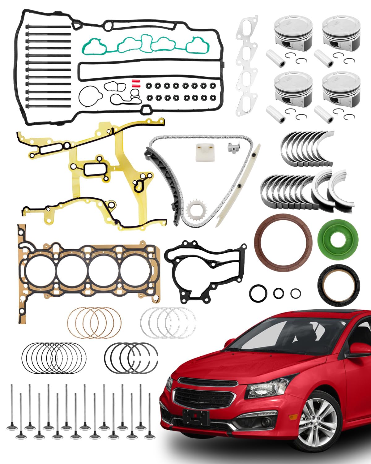 Head Gasket Kit 1.4 L, Rebuild Set, Fit for 11-16 Chevy Sonic/Trax/Cruze