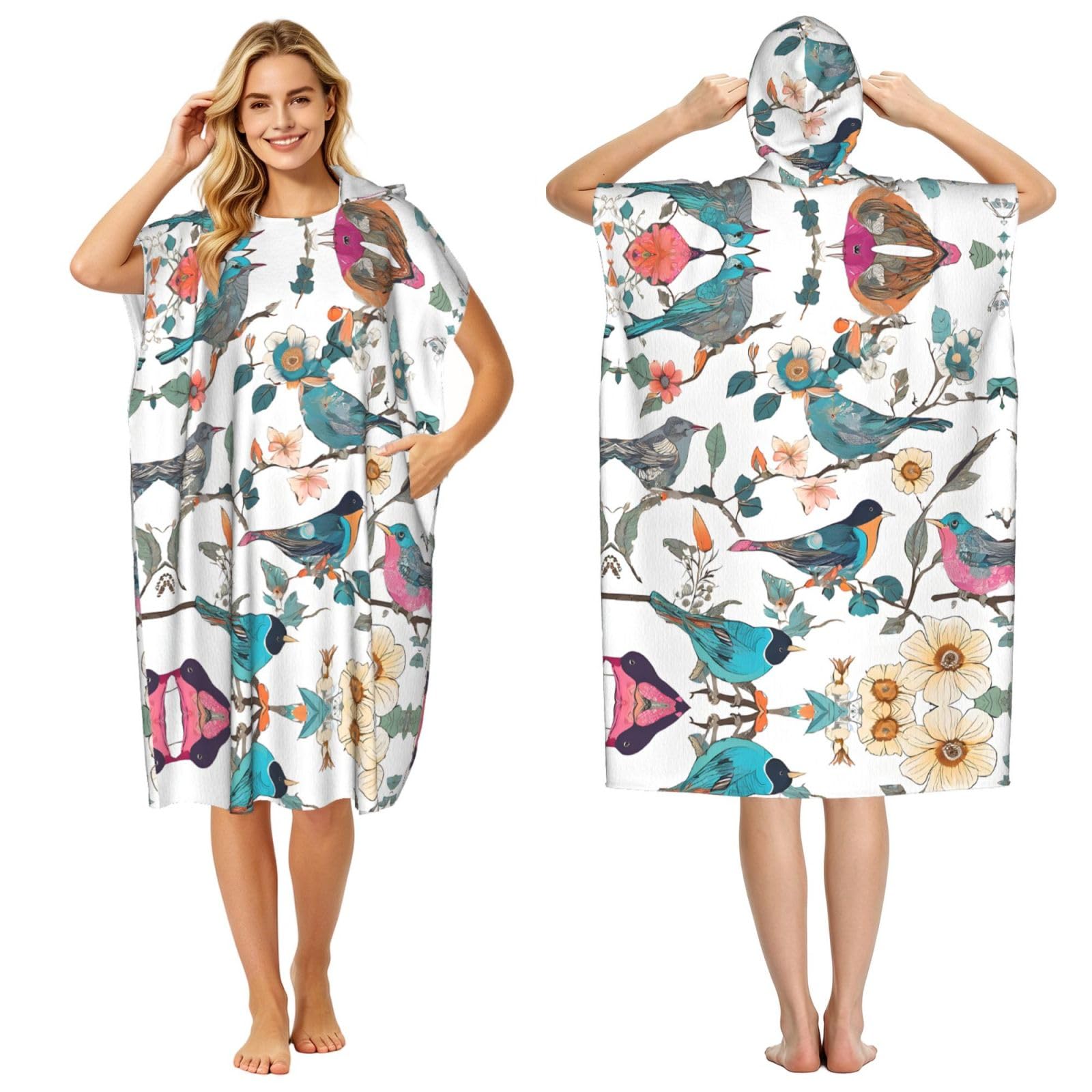 Peignoir à capuche séchage rapide léger et absorbant pour piscine et plage