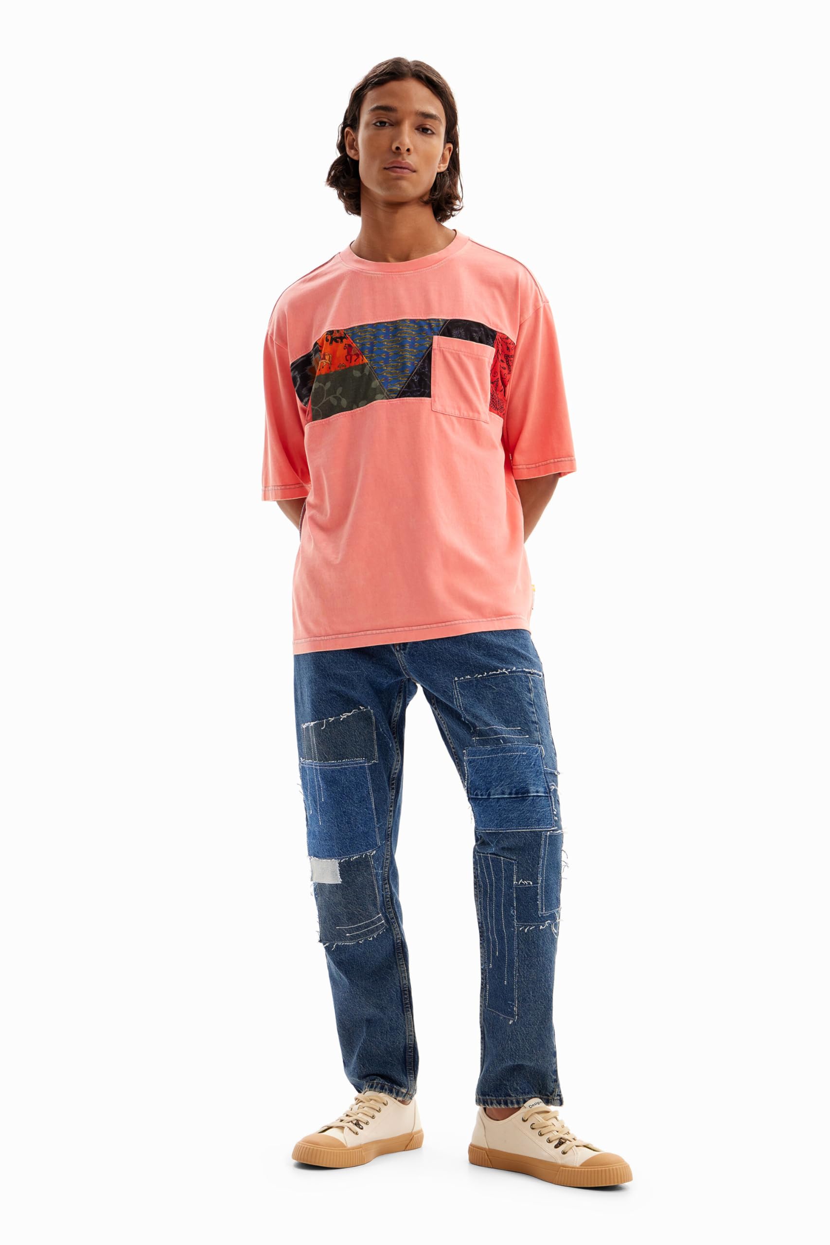 Desigual Men's Ts_Lucas T-Shirt, Orange, S