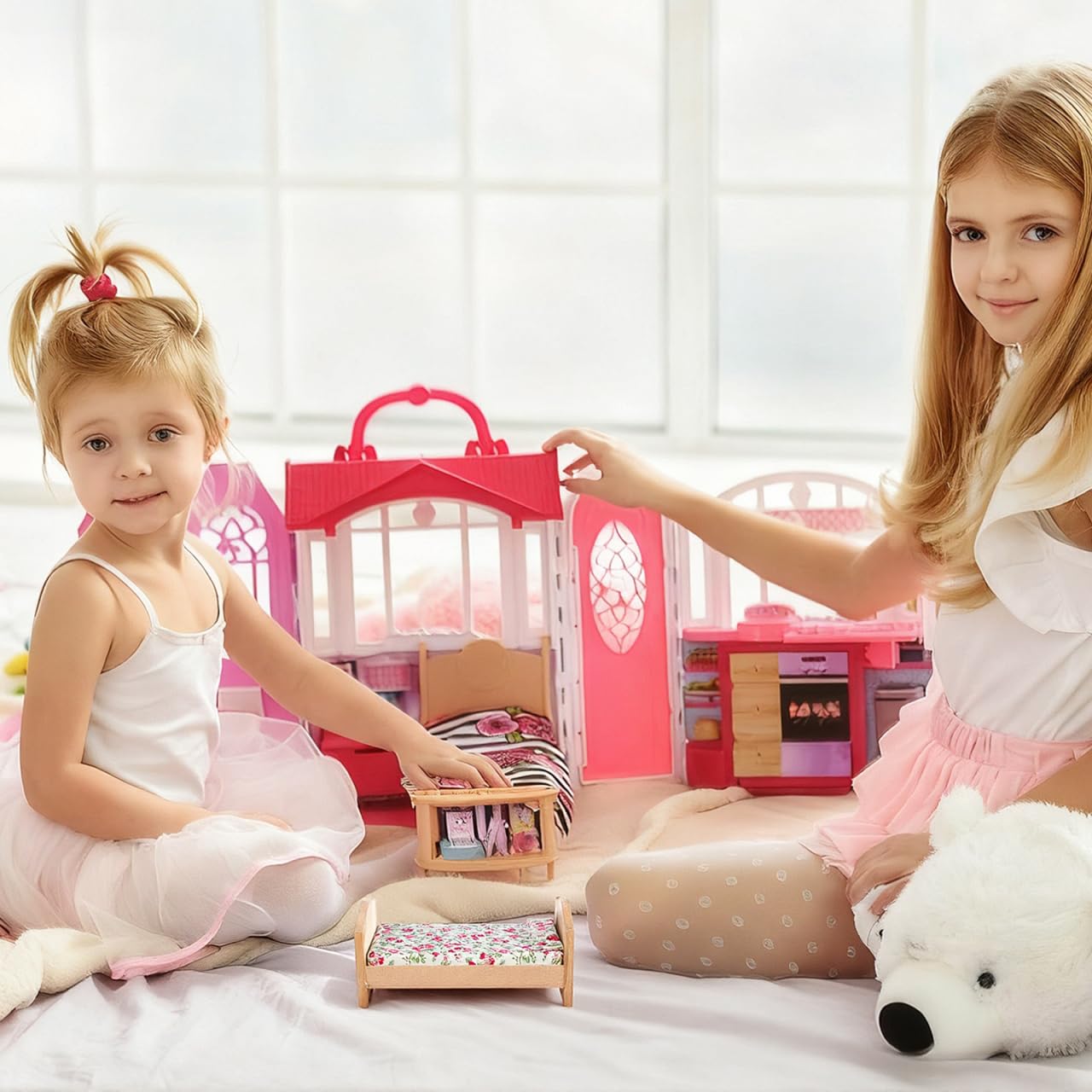 Healifty Puppenhaus Bett Holz Mini Puppen Holzmöbel Einzelbett Miniatur Möbel Modell Spielzeug 1: 12 Puppenhaus DIY Schlafzimmer Wohnzimmer Zubehör Mikrolandschaft Dekoration