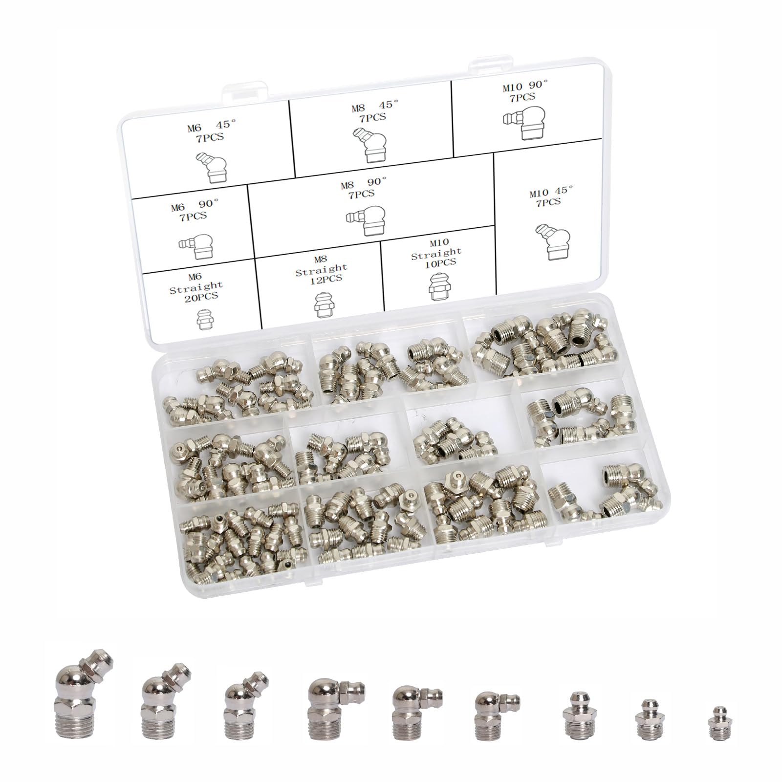 Snapklik Mariyandh 84 Pcs Metric Grease Fittings Kit Zerk Grease